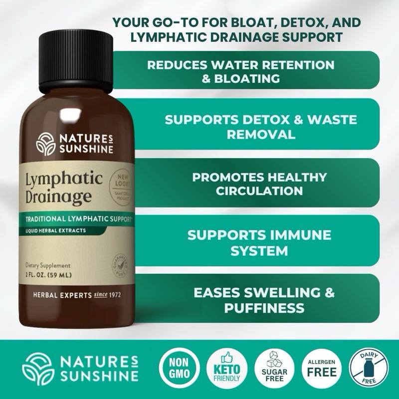 Nature's Sunshine Lymphatic Drainage Supplement: Reduce Bloat, Reduce Puffiness, Detoxify, Support Lymph Flow, Aid in RecoveryHealthcare Natural Bloating Circulation Herbal ExtractsML Clinic  for Wellness