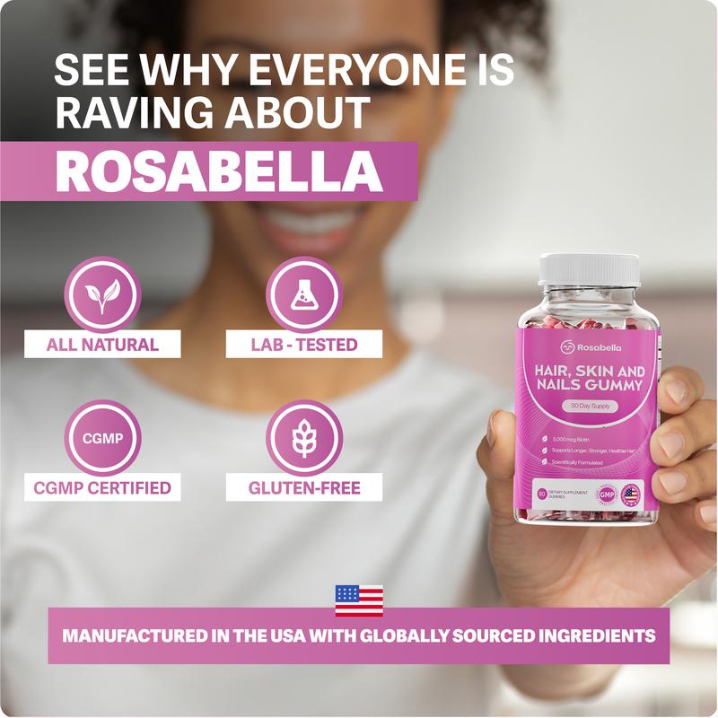 Rosabella Biotin Gummies (5000mg) for Hair, Skin & Nail GrowthDangerous Goods or Hazardous Materials: None
Dietary Supplement Disclaimer: Yes
Manufacturer: Rosabella
Age Warning: No
Ingredients: Biotin
Region of Origin: USAML Clinic  for Wellness