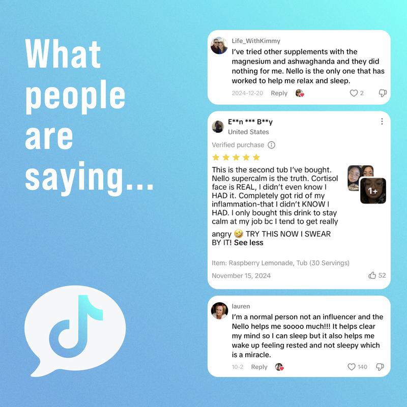 Nello Supercalm – Calming Drink Mix with KSM-66 Ashwagandha, Vitamin D3, Magnesium & L-Theanine – Supports Cortisol Balance, Mood & Sleep, Helps Manage Occasional Stress – Tub (30 Servings)Brand: Nello
Product Form: Powder
Manufacturer: Nello
Age Warning: No
Ingredients: Magnesium Glycinate
Region of Origin: USAML Clinic  for Wellness