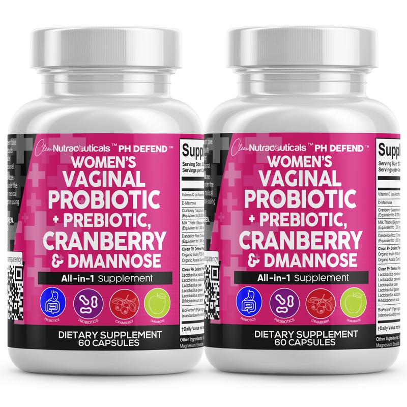 Clean Nutra PH Defend Probiotics for Women Balance with Prebiotics Cranberry Dmannose - Healthy Odor and Tract Support Made in USA Pills SupplementBrand: Clean Nutra
Ingredient Feature: Dairy Free, Soy Free, Sugar Free, Lactose Free
Dangerous Goods or Hazardous Materials: None
Dietary Supplement Disclaimer: Yes
Health Benefits: Multivitamin, Energy
Shelf Life: 24 Months
Product Form: Capsules
Manufacturer: Clean Nutraceuticals
Age Warning: Yes
Ingredients: Digestive Enzymes, Prebiotics, D-Mannose, Cranberry, Women's Probiotic
Region of Origin: USAML Clinic  for Wellness