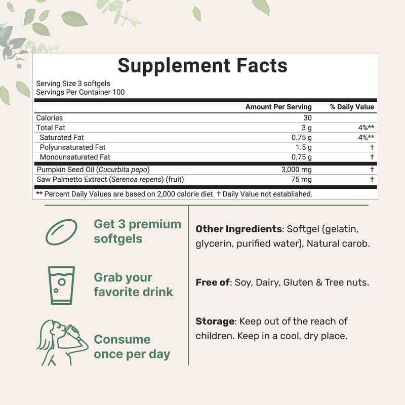 Micro Ingredients Pumpkin Seed Oil with Saw Palmetto SoftgelsML Clinic  for Wellness