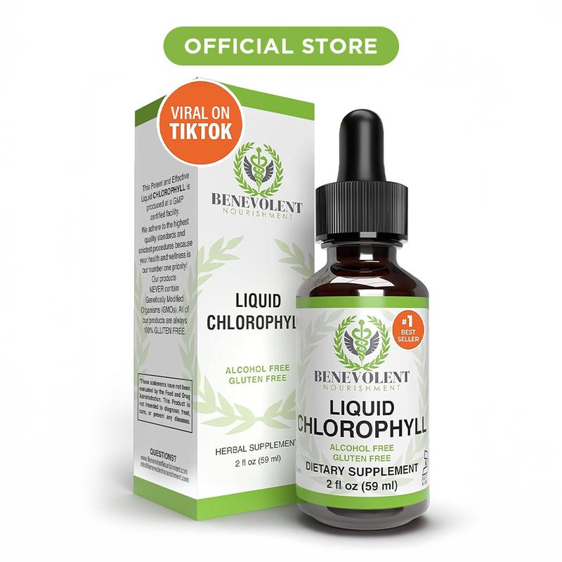 Liquid Chlorophyll Drops (4 Month Supply) Healthcare Supplement - Natural Deodorant and Detox - Gut Support Healthcare LiverML Clinic  for Wellness