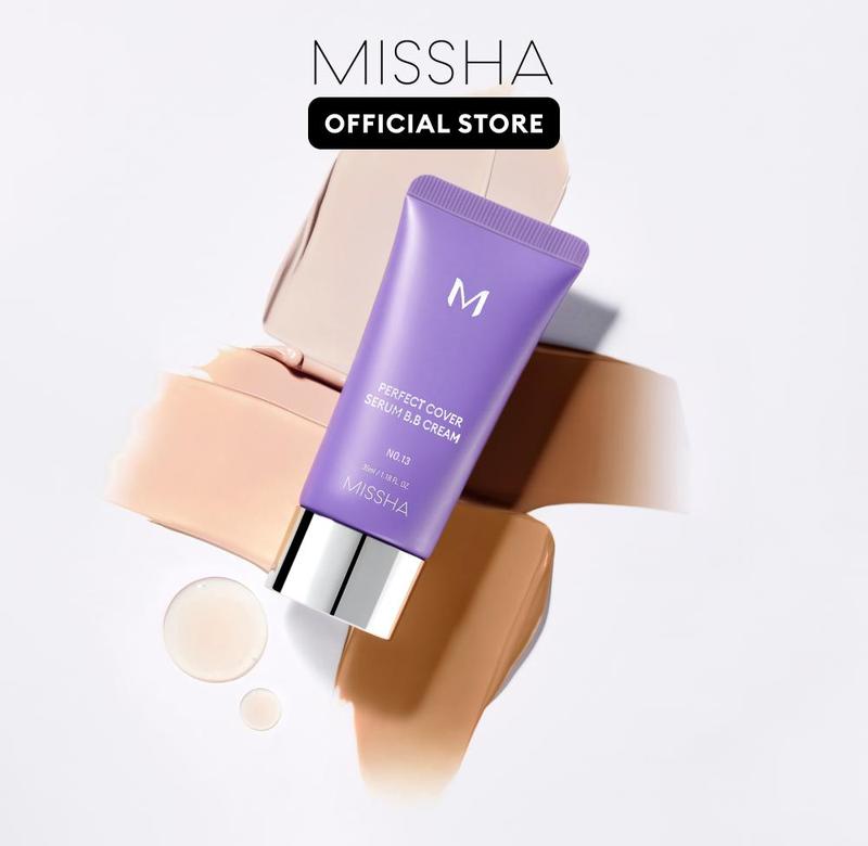MISSHA Official] M Perfect Cover Serum BB Cream (35ml) - Bifida Ferment Lysate Serum-Infused BB Cream for Anti-Aging Skin Rejuvenation, Skin Tint, Tinted Moisturizer, Skin Care Foundation Makeup, Superfood Complex, Glass Skin CardiBB OGBB PurpleBBML Clinic  for Wellness