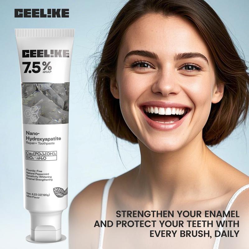 Ceelike Fluoride-Free Hydroxyapatite Toothpaste| Enamel Repair & Fresh Breath| Gentle Mint Flavor| 4.23 oz Oral Care#dealsforyoudaysBrand: CEELIKE
Contains Batteries or Cells?: None
Dangerous Goods or Hazardous Materials: None
Aerosols: No
Flammable Liquid: No
Region of Origin: China
Material Type Free: chemical free
Product Form: Cream
Age Group: Everyone
Medical or Non-Medical Use: Non-Medical
Contains Alcohol or Aerosol: Contains Neither
Pack Type: Single Item
Ingredients: Calcium Carbonate
Manufacturer: GuangdongML Clinic  for Wellness
