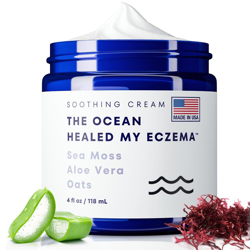 Natural Soothing Cream with Sea Moss & Oats - Eczema & Psoriasis Relief - Ocean Minerals - for Sensitive Skin - Hydrating Eczema Cream for Dry SkinML Clinic  for Wellness
