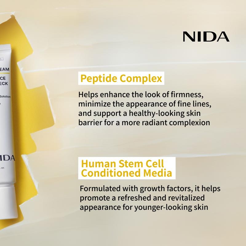 NIDA Revive Eye Cream For Face And Neck (40mL) / Probiotic Solution, Retinal, Peptide / Wrinkles, Fine Lines, Aging SkinContains Batteries or Cells?: None  
 Dangerous Goods or Hazardous Materials: None  
 Aerosols: No  
 Flammable Liquid: No  
 Ingredients: Water, Glycerin, Dipropylene Glycol, Caprylic/Capric Triglyceride, Propylene Glycol Dicaprylate/Dicaprate, Alcohol, 1,2-Hexanediol, Niacinamide, Pentaerythrityl Tetraethylhexanoate, Cetearyl Alcohol, Sorbitan Olive, Cetearyl Olivate, Arginine, Acrylates/C10-30 Alkyl Acrylate Crosspolymer, Glyceryl Stearate, Panthenol, Disodium EDTA, Adenosine, Butylene Glycol, Hydroxydecyl Ubiquinone, Allantoin, Magnolia Officinalis Bark Extract, Lactobacillus Ferment Lysate, Fragrance, Olea Europe (Olive) fruit Oil, Simmondsia Chinensis (Jojoba) seed Oil, Macadamia ternifolia seed Oil, Human Voice cell Conditioned Media, Tocopherol, Polysorbate 20, Retinol, Octyldodecanol, Hydrolyzed Collagen, Collagen Extract, Sodium  Hyaluronate, Hydrogenated Lecithin, BHT, BHA, Hydroxypropyltrimonium Hyaluronate, Ceramide NP,Ethylhexylglycerin,Caprylyl Glycol, Acetyl Hexapeptide-8, Collagen Amino Acids, Collagen, Zinc Hydrolyzed Collagen, Hydrolyzed Hyaluronic Acid, Copper Tripeptide-1,Sodium Acetylated Hyaluronate, Sodium I am Hydrolyzed Collagen, Soluble Collagen,Oligopeptide-32,Oligopeptide-29,Hyaluronic Acid, Palmitoyl Pentapeptide-4, Hydrolyzed Sodium Hyaluronate, Sodium Hyaluronate Crosspolymer, Potassium  Hyaluronate, Hexyl Cinnamal  
 Manufacturer: Proso IncML Clinic  for Wellness