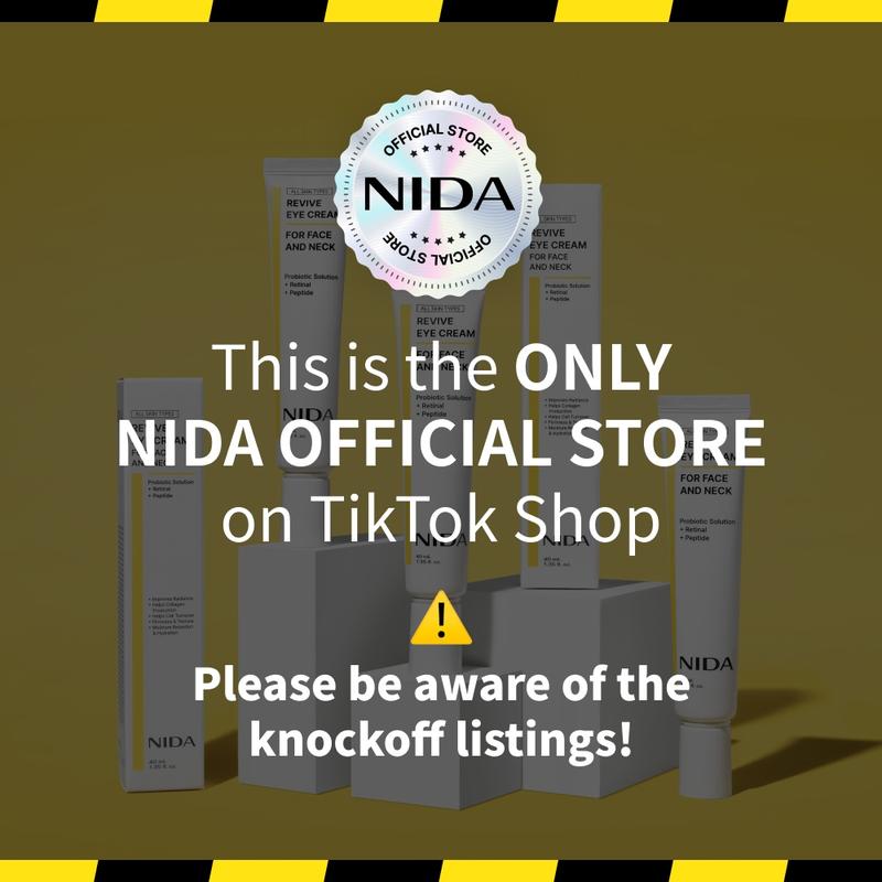 NIDA Revive Eye Cream For Face And Neck (40mL) / Probiotic Solution, Retinal, Peptide / Wrinkles, Fine Lines, Aging SkinContains Batteries or Cells?: None  
 Dangerous Goods or Hazardous Materials: None  
 Aerosols: No  
 Flammable Liquid: No  
 Ingredients: Water, Glycerin, Dipropylene Glycol, Caprylic/Capric Triglyceride, Propylene Glycol Dicaprylate/Dicaprate, Alcohol, 1,2-Hexanediol, Niacinamide, Pentaerythrityl Tetraethylhexanoate, Cetearyl Alcohol, Sorbitan Olive, Cetearyl Olivate, Arginine, Acrylates/C10-30 Alkyl Acrylate Crosspolymer, Glyceryl Stearate, Panthenol, Disodium EDTA, Adenosine, Butylene Glycol, Hydroxydecyl Ubiquinone, Allantoin, Magnolia Officinalis Bark Extract, Lactobacillus Ferment Lysate, Fragrance, Olea Europe (Olive) fruit Oil, Simmondsia Chinensis (Jojoba) seed Oil, Macadamia ternifolia seed Oil, Human Voice cell Conditioned Media, Tocopherol, Polysorbate 20, Retinol, Octyldodecanol, Hydrolyzed Collagen, Collagen Extract, Sodium  Hyaluronate, Hydrogenated Lecithin, BHT, BHA, Hydroxypropyltrimonium Hyaluronate, Ceramide NP,Ethylhexylglycerin,Caprylyl Glycol, Acetyl Hexapeptide-8, Collagen Amino Acids, Collagen, Zinc Hydrolyzed Collagen, Hydrolyzed Hyaluronic Acid, Copper Tripeptide-1,Sodium Acetylated Hyaluronate, Sodium I am Hydrolyzed Collagen, Soluble Collagen,Oligopeptide-32,Oligopeptide-29,Hyaluronic Acid, Palmitoyl Pentapeptide-4, Hydrolyzed Sodium Hyaluronate, Sodium Hyaluronate Crosspolymer, Potassium  Hyaluronate, Hexyl Cinnamal  
 Manufacturer: Proso IncML Clinic  for Wellness