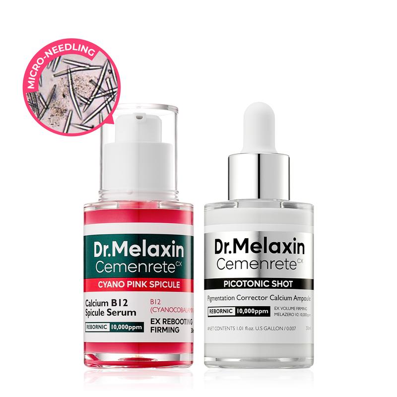Dr. Melaxin Official Shop Lumi Pore & Spot Care Duo| Shrinks Pores & Fade Blemish Marks| Cyano Pink Spicule Serum + Picotonic Shot AmpouleML Clinic  for Wellness