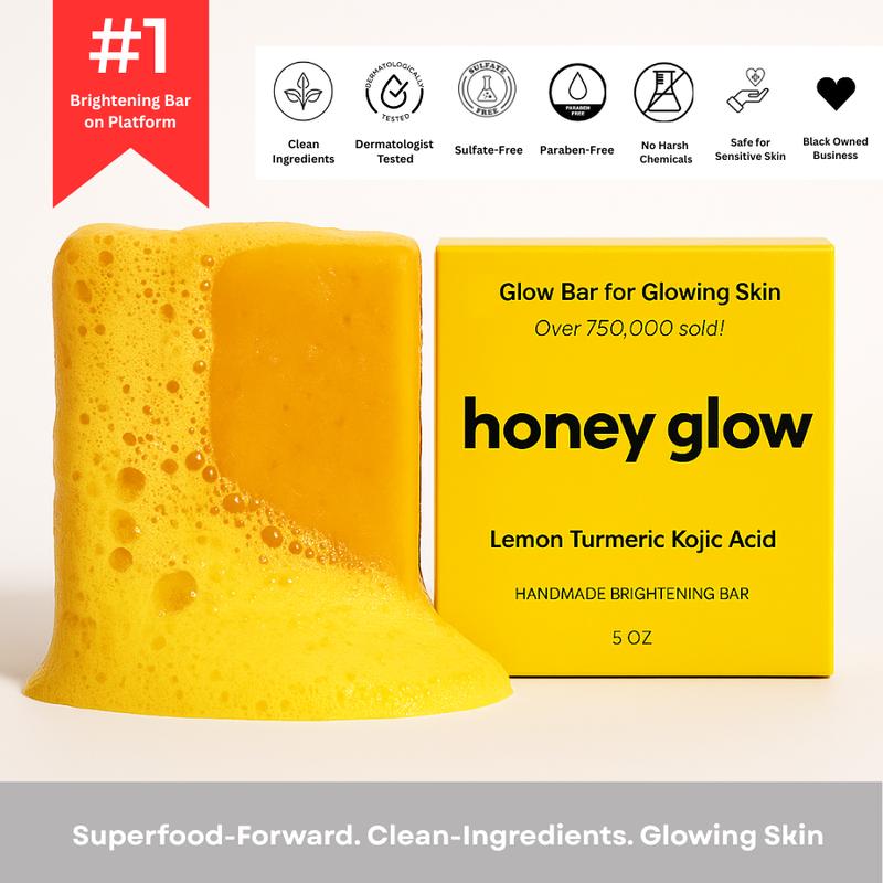 Honey Glow Lemon Turmeric & Kojic Acid Brightening Soap, Dark Spot RemoverML Clinic  for Wellness