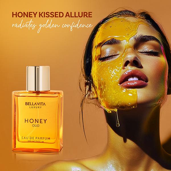 Bella Vita Luxury's Honey Oud| Eau de Parfum 100ml (3.4 fl oz)| Patchouli, Vanilla, Bergamot| Floral & Spicy| Made with Clean & Vegan Essential Oils|  cruelty-free fragrance perfumeperfumeperfumeML Clinic  for Wellness