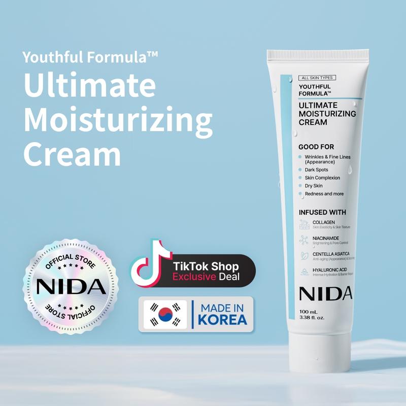 100mL Youthful Formula Ultimate Moisturizing Cream / Collagen, Niacinamide, Centella Asiatica, Hyaluronic Acid / Wrinkles, Dark Spots, Skincare Hydrating Daily Moisturizer Moisture HydrateMoisturizing CreamMoisturizing CreamML Clinic  for Wellness