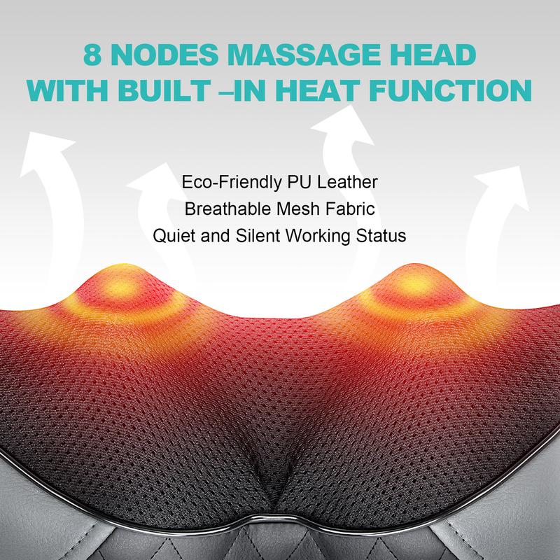 Medcursor Neck & Shoulder Massager with Heat Shiatsu Gray Back Massage Portable Deep Tissue 3D Kneading Pillow for Muscle Relaxation GiftMedcursor NeckBrand: Medcursor
Contains Batteries Or Cells?: None
Dangerous Goods or Hazardous Materials: No
Aerosols: No
Flammable Liquid: No
Age Group: Adults
Warranty Type: Supplier Warranty
Material: Faux Leather
Benefits: neck/back/shoulder relaxation
Feature: Heated, Shiatsu, Kneading
Manufacturer: MEDCURSOR
Power Source: Corded Electric
Water Resistance Level: Not Water Resistant
Model: LY-580A+1
Net Weight: 2 LBS
Quantity Per Pack: 1
Application Area: Neck, Back, Shoulder, Waist
Plug Type: US Plug
Voltage: 110V
Magnetic: No
Batteries Included: No
Number of Batteries: None
Battery Capacity (mAh): No battery
Built-In Battery: NoMedcursor NeckML Clinic  for Wellness