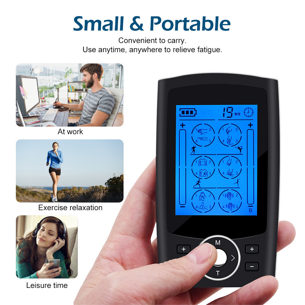 TENS Meridian Therapy Device 24-Mode EMS Massager Portable Multi-Functional Muscle StimulatorTENS Meridian TherapyMaterial: Aluminum Alloy  
 Whether to import: No  
 Massage area: Arm  
 Massage principle: vibration  
 Applicable occasions: Other  
 Specifications: 14.5*7.7*7CM  
 Weight: 317g  
 Item number: MH-1024  
 Place of Origin: Shenzhen  
 Box quantity: 36 sets/box  
 Logo printing: Yes  
 Custom Processing: Yes  
 Is it a patented source: No  
 Color: Blue  
 Size: USB  
 Main downstream platforms:  
 Main sales region: Middle East  
 Is there a licensable private label: Yes  
 Whether it is exclusively for cross-border export: Yes  
 Style: Modern Chinese  
 Gift Purpose: Personal Gift  
 Is it a gift: Yes, business gift  
 Power supply method: USB charging  
 Charging/Endurance Time: Can be used continuously for 12 hours, standby for 60 days  
 Massage contacts: 4-8  
 Whether with USB: Yes  
 Product Category: Massager/MassagerTENS Meridian TherapyML Clinic  for Wellness