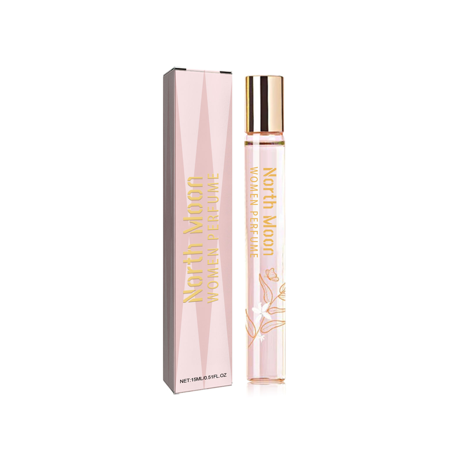 North Moon Women's Roll-on Perfume Portable Long-lasting Light Fragrance Roll-on PerfumeLight Fragrance Roll-on PerfumeNet content: 15ml  
 Product name: Women's Roll-on Perfume  
 Keywords: Fresh and Light Fragrance  
 Gross weight: 35.7g  
 Ingredients: Patchouli Oil, Vetiver Extract  
 Packaging size: 12.3*2.1*2.1cm  
 Product size: 11.8*1.6cm  
 Box size: 56*36*21.5cm  
 Packing quantity: 800 pieces  
 Weight of one box: 28.75kg  
 Shelf life: 3 years  
 Storage method: Please store in a cool and shaded placeLight Fragrance Roll-on PerfumeML Clinic  for Wellness