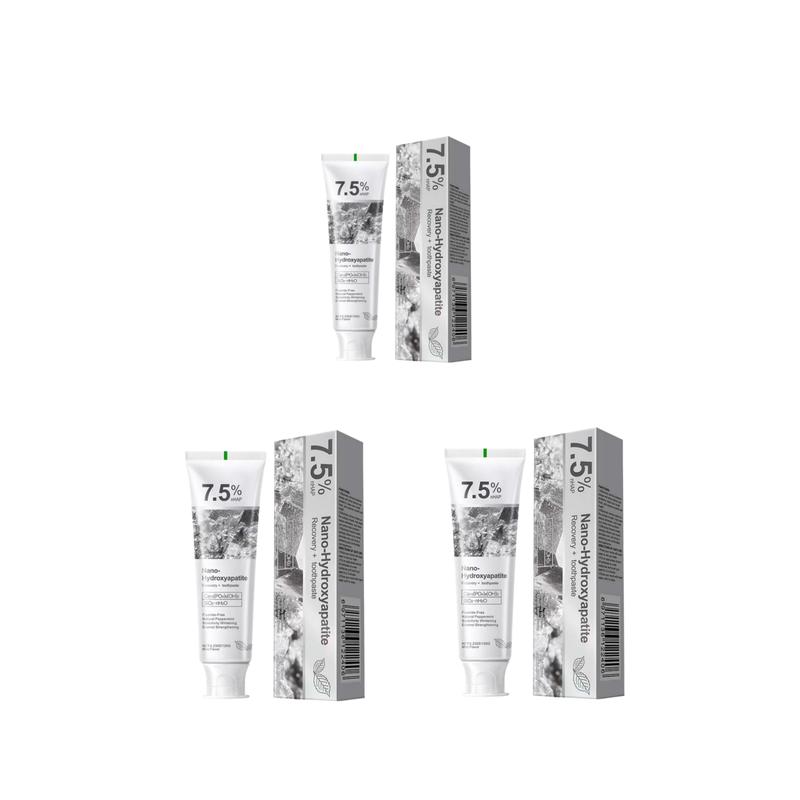 7.5% Hydroxyapatite Toothpaste - Gentle, effective formula with fresh mint flavor suitable for sensitive teethToothpasteNet Weight: 120
Allergen information: No.
Shelf life: 24 monthsToothpasteML Clinic  for Wellness