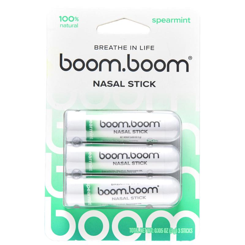Boom Nasal Stick: Free Your Nose| Featured on Shark Tank| Powerful Essential Oils with Vapor Flow Technology| Breathe In LifeNasal StickBrand: BoomBoom Naturals
Flammable Liquid Volume In Ml: 0.51
Contains Batteries Or Cells?: None
Dangerous Goods or Hazardous Materials: No
Aerosols: No
Flammable Liquid: Yes
Region of Origin: USA
Net Weight: 20G
Age Group: Adults and children 12 and above
Shelf Life: 24 Months
Quantity Per Pack: 3 to 4 sticks per pack
Medical or Non-Medical Use: Non-Medical
Product Form: Vapor
Allergen Information: Do not use if allergic to any of its ingredients
Cautions/Warnings: Do not eat or use orally
Contains Alcohol Or Aerosol: Contains Neither
Pack Type: Multi-Pack
ingsredients: Menthol, Eucalyptus Oil, Peppermint Oil, Spearmint Oil, Lavender Oil, Lemon Peel Oil, Orange Peel Oil, Wintergreen Oil
Manufacturer: BoomBoom Naturals IncNasal StickML Clinic  for Wellness