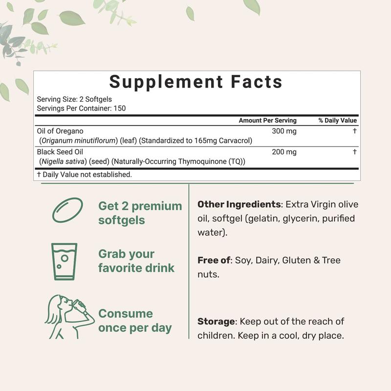 Micro Ingredients Oregano Oil with Black Seed OilOregano Oil with Black Seed OilOregano Oil with Black Seed OilML Clinic  for Wellness