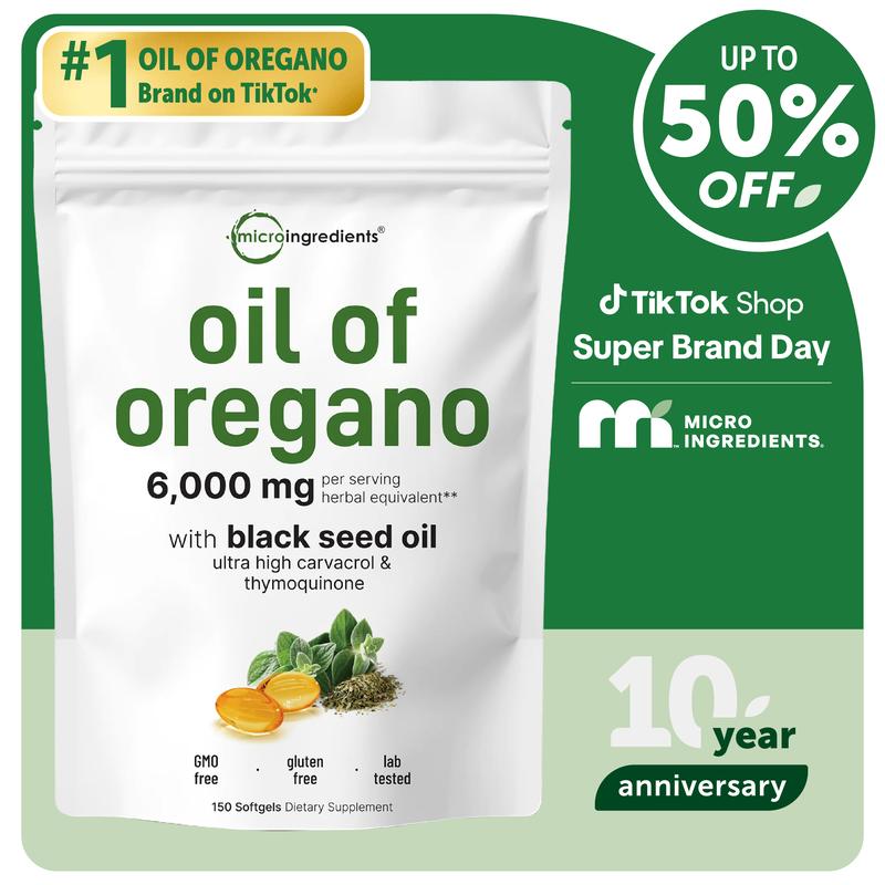 Micro Ingredients Oregano Oil with Black Seed OilOregano Oil with Black Seed OilBrand: Micro Ingredients
Ingredient Feature: Gluten Free, GMO Free
Dangerous Goods or Hazardous Materials: No
Dietary Supplement Disclaimer: Yes
Health Benefits: Immune
Quantity Per Pack: 1
Net Weight: 4.66 Ounces
Pack Type: Single Item
Shelf Life: 720 Days
Product Form: Softgel
Manufacturer: Micro Ingredients
Age Warning: No
Ingredients: Oil of Oregano with Black Seed Oil
Region of Origin: USAOregano Oil with Black Seed OilML Clinic  for Wellness