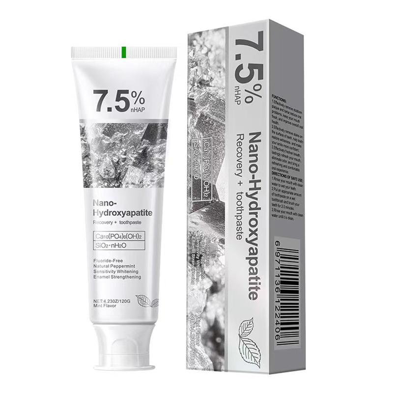 7.5% Hydroxyapatite Toothpaste - Gentle, effective formula with fresh mint flavor suitable for sensitive teethToothpasteNet Weight: 120
Allergen information: No.
Shelf life: 24 monthsToothpasteML Clinic  for Wellness