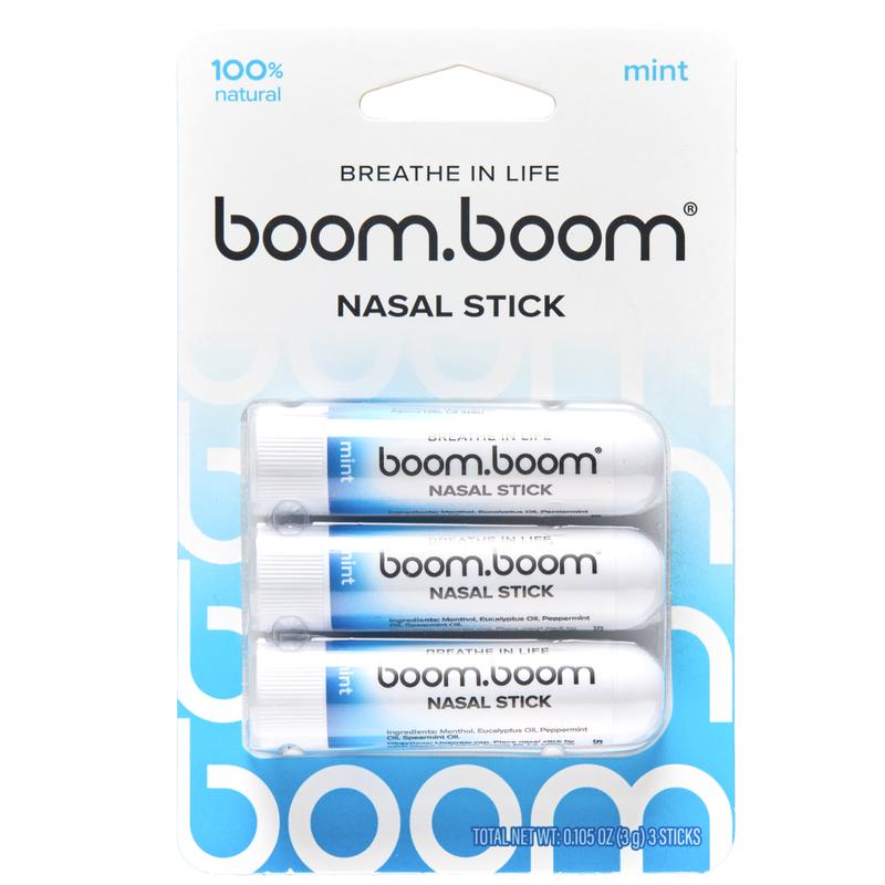 Boom Nasal Stick: Free Your Nose| Featured on Shark Tank| Powerful Essential Oils with Vapor Flow Technology| Breathe In LifeNasal StickBrand: BoomBoom Naturals
Flammable Liquid Volume In Ml: 0.51
Contains Batteries Or Cells?: None
Dangerous Goods or Hazardous Materials: No
Aerosols: No
Flammable Liquid: Yes
Region of Origin: USA
Net Weight: 20G
Age Group: Adults and children 12 and above
Shelf Life: 24 Months
Quantity Per Pack: 3 to 4 sticks per pack
Medical or Non-Medical Use: Non-Medical
Product Form: Vapor
Allergen Information: Do not use if allergic to any of its ingredients
Cautions/Warnings: Do not eat or use orally
Contains Alcohol Or Aerosol: Contains Neither
Pack Type: Multi-Pack
ingsredients: Menthol, Eucalyptus Oil, Peppermint Oil, Spearmint Oil, Lavender Oil, Lemon Peel Oil, Orange Peel Oil, Wintergreen Oil
Manufacturer: BoomBoom Naturals IncNasal StickML Clinic  for Wellness
