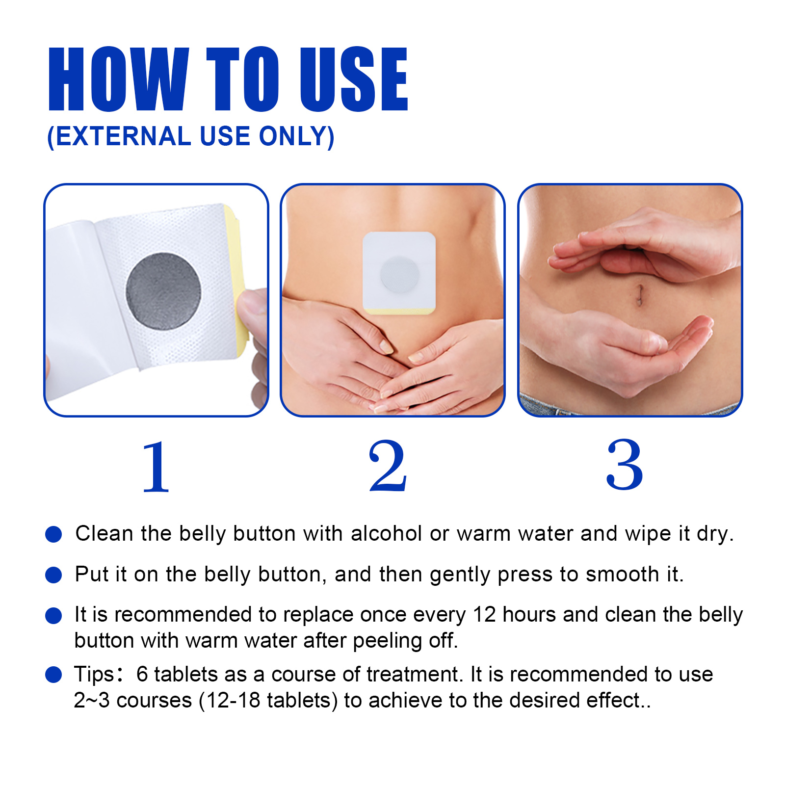 EELHOE Sugar Comfort Patch Personal Care Soothing Sugar Patch Body Care Navel PatchNet content: 6 pieces 
 
   Product Name: Sugar Comfort Patch 
 
   Keywords: Lowering blood sugar, controlling blood sugar levels 
 
   Gross weight: 15g 
 
   Ingredients: Herbal Medicine 
 
   Packaging size: 15.1*10.2cm 
 
   Product size: 7.3*6.3cm 
 
   Box size: 56*36*21.5cmML Clinic  for Wellness