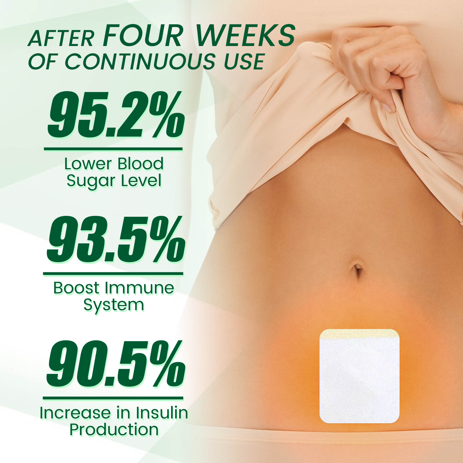 Jaisuing Sugar Relief Body Care Patch Relieve Dizziness and Body Discomfort Sugar Relief Body Care PatchNet content: 12 pieces 
 
   Product Name: Tangshu Body Care Patch 
 
   Keywords: Body Care 
 
   Gross weight: 20g 
 
   Ingredients: Mugwort, Ginger, Safflower 
 
   Packaging size: 7.5*6.5*1cm 
 
   Product Size: 7*6cm 
 
   Box size: 56*36*21.5cm 
 
   Packing quantity: 600 pieces 
 
   Weight per box: 12.75kgML Clinic  for Wellness