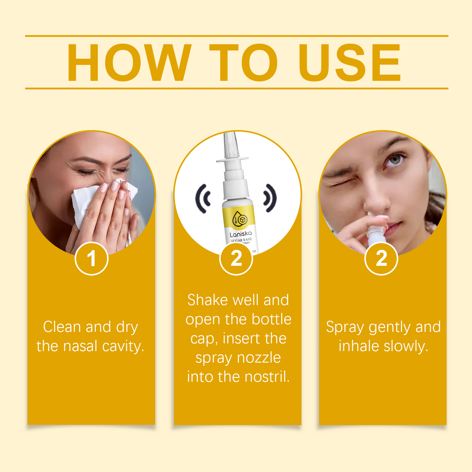 Laniska Herbal Nasal Spray Daily Body Care Gentle Care Relieve Discomfort Nourishing Nasal SprayNet content: 20ml 
 
     Product Name: Herbal Nasal Spray 
 
     Keywords: Body Care 
 
     Gross weight: 33.4g 
 
     Ingredients: Lithospermum Root, Honeysuckle 
 
     Packaging size: 5.5x2.5x11.5cm 
 
     Product size: 5.3x2.3x11.3cm 
 
     Box size: 56*36*21.5cm 
 
     packing quantity: 456 pieces 
 
     Weight per box: 15.98 kg 
 
     Shelf life: 3 years 
 
     Storage method: Please store in a cool and shaded placeML Clinic  for Wellness