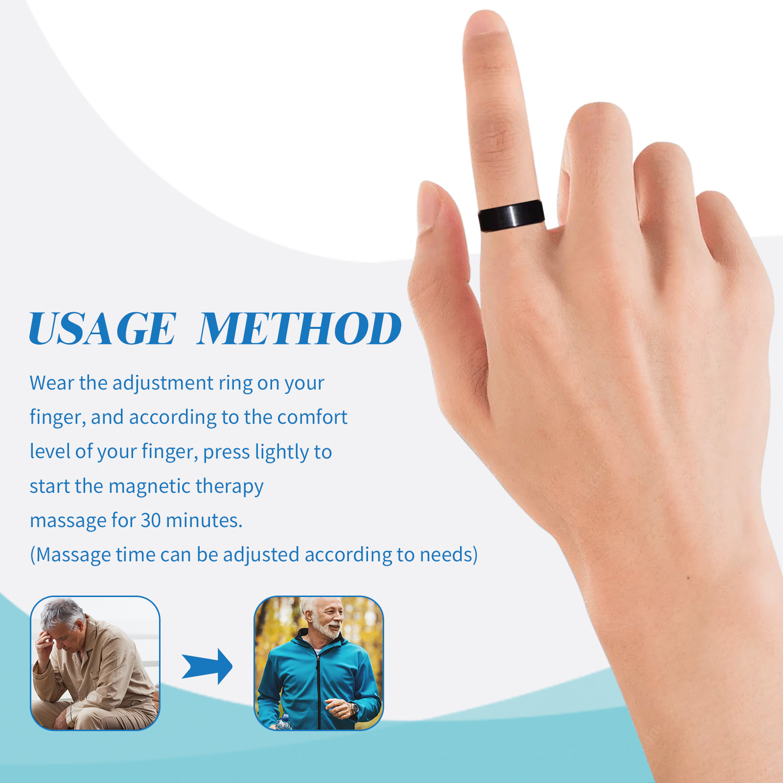 South Moon Body Care Ring Personal Health Care Relieve Body Discomfort Body Care RingNet content: 1 piece 
 
   Product name: Body care ring 
 
   Keywords: Body Care 
 
   Gross weight: 10g 
 
   Ingredients: Magnetite 
 
   Packaging size: 2.5*1*2.5cm 
 
   Product size: 2.3*0.4cm 
 
   Box size: 56*36*21.5cm 
 
   Packing quantity: 1000 pieces 
 
   Weight of one box: 10.75kg 
 
   Shelf life: 3 years 
 
   Storage method: Please store in a cool and shaded placeML Clinic  for Wellness