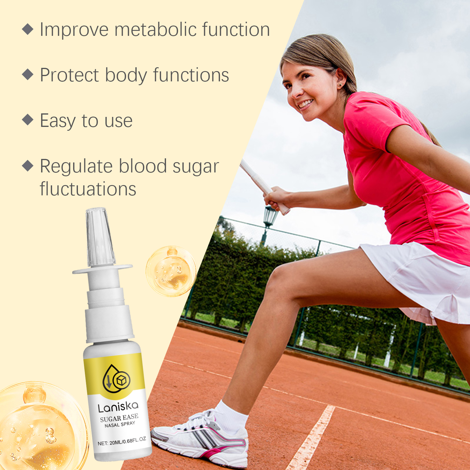 Laniska Herbal Nasal Spray Daily Body Care Gentle Care Relieve Discomfort Nourishing Nasal SprayNet content: 20ml 
 
     Product Name: Herbal Nasal Spray 
 
     Keywords: Body Care 
 
     Gross weight: 33.4g 
 
     Ingredients: Lithospermum Root, Honeysuckle 
 
     Packaging size: 5.5x2.5x11.5cm 
 
     Product size: 5.3x2.3x11.3cm 
 
     Box size: 56*36*21.5cm 
 
     packing quantity: 456 pieces 
 
     Weight per box: 15.98 kg 
 
     Shelf life: 3 years 
 
     Storage method: Please store in a cool and shaded placeML Clinic  for Wellness