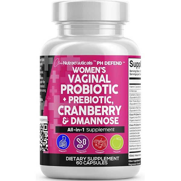 Clean Nutra PH Defend Probiotics for Women Balance with Prebiotics Cranberry Dmannose - Healthy Odor and Tract Support Made in USA Pills SupplementML Clinic  for Wellness