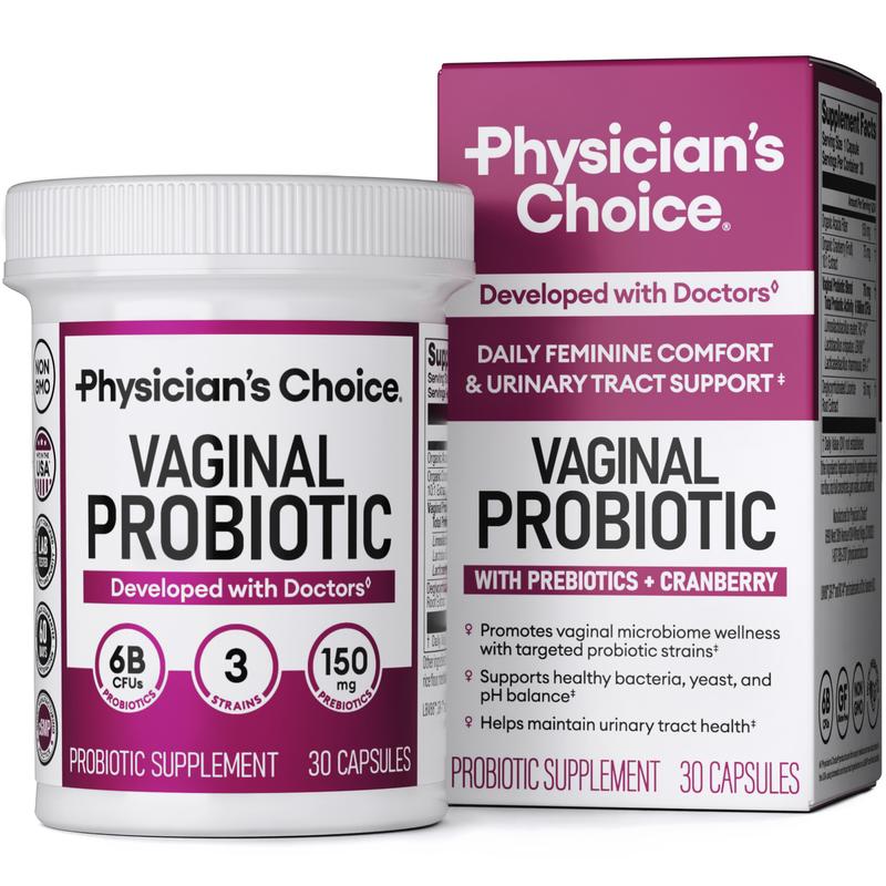 Physicians Choice Vaginal Probiotic - Odor Control, pH Balance & Daily Feminine Health Support with Cranberry and Prebiotics for WomenML Clinic  for Wellness