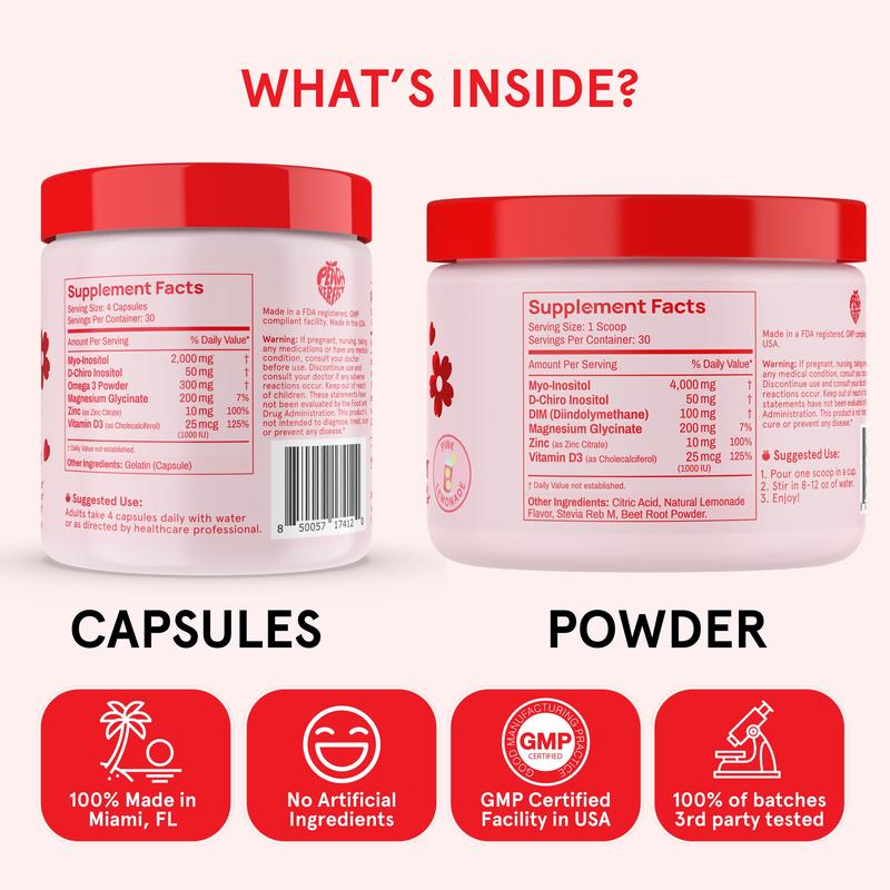 Peach Perfect Inositol Multivitamin - Peach Perfect Myo-Inositol, D-Chiro Inositol, Omega 3 Fitness HealthcareBrand: PEACH PERFECT
Ingredient Feature: GMO Free
 Health Benefits: Facial Hair Reduction, Acne Support, Cycle Regulation, Energy
Manufacturer: Peach Perfect
Age Warning: No
Ingredients: Omega 3, D-Chiro Inositol, Myo-inositol, Inositol
Region of Origin: USAML Clinic  for Wellness