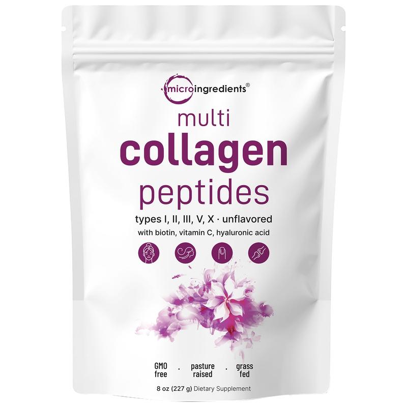 Micro Ingredients Multi Collagen Peptides Powder, 8ozML Clinic  for Wellness