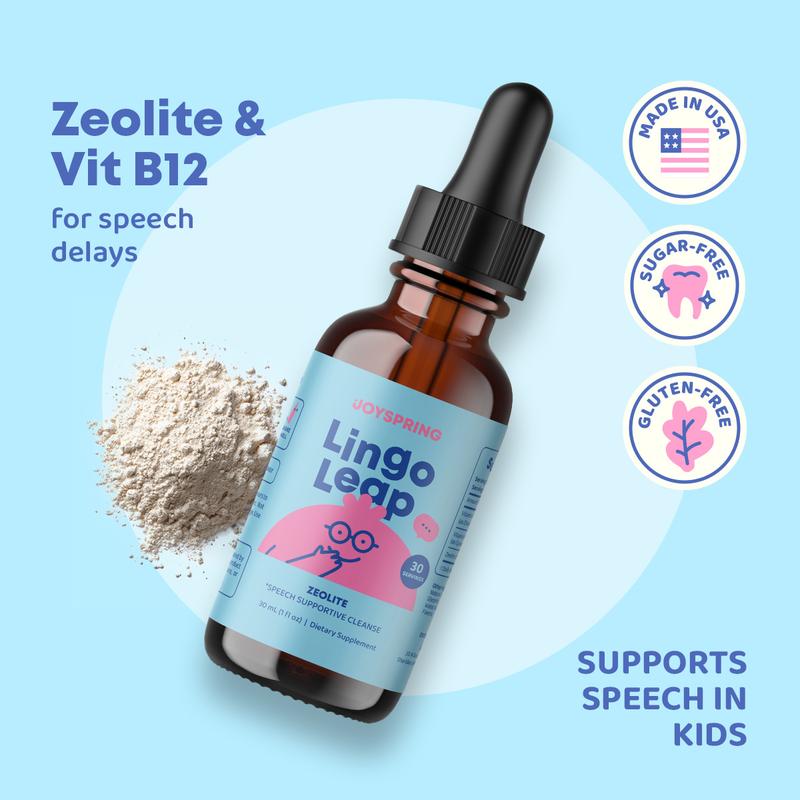 JoySpring LingoLeap for Kids - Zeolite Drops with B Vitamins - Support Speech LearningML Clinic  for Wellness