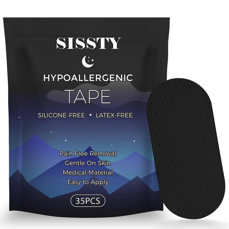 SISSTY Mouth Tape for Sleeping, One Month Supply, Mouth Tape, Black, Gentle, Adhesion & 35 Strips, Sports Accessories, Anti Snoring Sticker Snoring Relief StickerML Clinic  for Wellness