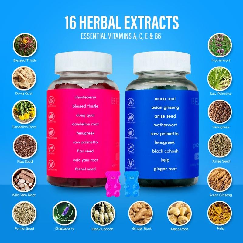 BEARVANA Gummies Combo Pack - Fitness Aid - Women's Support Supplement - Berry Flavored - Herbs & MultivitaminsML Clinic  for Wellness