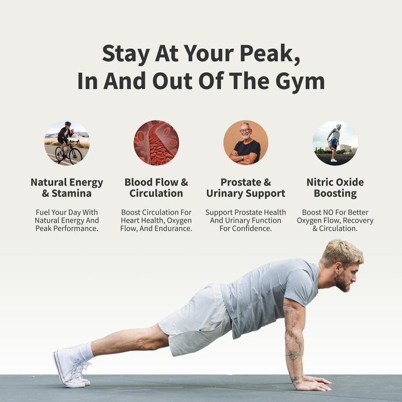 Ultimate Men's Health Bundle - Snap Supplements - Nitric Oxide Booster 60ct + Prostate Health Bundle - Natural Supplement Capsules - Support Blood Circulation & Prostate HealthBrand: Snap Supplements
Ingredient Feature: GMO Free, Vegan, Sugar Free, Soy Free, Gluten Free
 Dietary Needs: Vegan, Gluten-free, Vegetarian
Dangerous Goods or Hazardous Materials: None
Dietary Supplement Disclaimer: Yes
 Health Benefits: Prostate Support, Blood Pressure Control, Brain Health, Energy, Heart Health, Detoxing, Immune
Manufacturer: Snap Supplements
Age Warning: Yes
Ingredients: L-Citrulline, L-Arginine, Saw Palmetto
Region of Origin: USAML Clinic  for Wellness