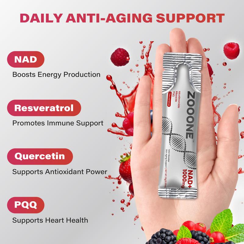 Zooone-NAD Berry Fruit Flavor Supplement - Liposomal Nicotinamide RibosideBrand: Zooone 
 
 Manufacturer: China 
 
 Age Warning: No 
 
 Ingredients: apple juice concentrate, erythritol Citric Acid Mixed Purple Carrot Juice Concentrate, Natural Flavors, Sucralose, Water 
 
 Region of Origin: ChinaML Clinic  for Wellness