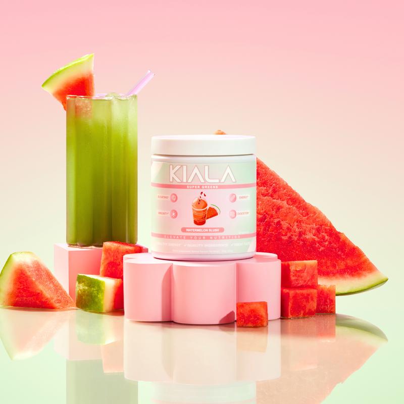 Kiala Nutrition Super Greens, Organic Greens Powder with Spirulina & Chlorella for Digestion, Gut Health, Immunity & Energy, Vegan, Watermelon SlushBrand: Kiala Nutrition 
 
 Ingredient Feature: Gluten Free, Vegan, GMO Free, Dairy Free, Organic, Sugar Free, Soy Free, Lactose Free 
 
 Dietary Supplement Disclaimer: Yes 
 
  Health Benefits: Clear Skin, Immunity, Digestion, Gut Health, Metabolism, Detoxing, Immune 
 
 Manufacturer: Kiala Nutrition 
 
 Age Warning: No 
 
 Ingredients: See Supplement Facts 
 
 Region of Origin: USAML Clinic  for Wellness