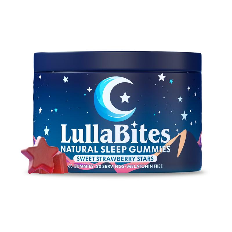 LullaBites Natural Sleep Gummies - 30 Servings - Sweet Strawberry Stars (Melatonin Free)ML Clinic  for Wellness