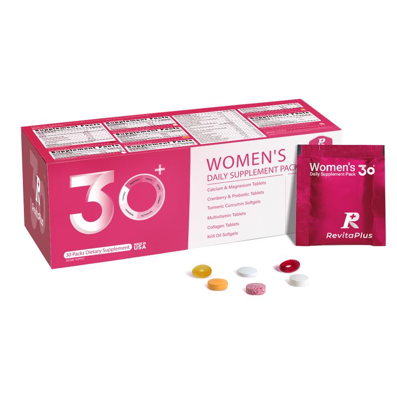 RevitaPlus Beautypack Women's Daily Supplement|  Multivitamin, Calcium, Magnesium, Cranberry, Probiotics, Turmeric, Collagen, Krill Oil| Skin, Hair, Anti-aging & Stress Support| 30-Day Wellness Pack Dietary CollagenDietary Supplement Disclaimer: Yes
Shelf Life: 24 Months
Manufacturer: FUNFINE INC
Age Warning: Yes
Ingredients: vitamins
Region of Origin: USAML Clinic  for Wellness