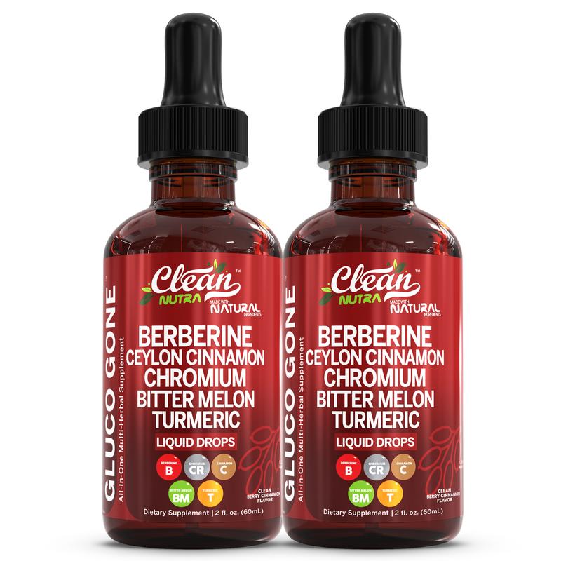 Organic Ceylon Cinnamon Berberine Liquid Drops Supplement with Bitter Melon Extract, Glucomannan, Gymnema, Chromium, Turmeric, Organic Panax GinsengBrand: Clean Nutra 
 
 Ingredient Feature: Dairy Free, Soy Free, Lactose Free, Sugar Free, Vegan, Organic, GMO Free, Gluten Free 
 
 Dietary Supplement Disclaimer: Yes 
 
 Health Benefits: Multivitamin, Energy 
 
 Shelf Life: 24 Months 
 
 Product Form: Liquid 
 
 Manufacturer: Clean Nutraceuticals 
 
 Age Warning: Yes 
 
 Ingredients: Turmeric, Glucomannan, Bitter Melon, Chromium, Ceylon Cinnamon, Berberine 
 
 Region of Origin: USAML Clinic  for Wellness