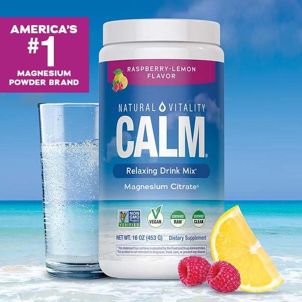 CALM Relaxing Drink Mix - Anti Stress Drink Mix - With Ionic Magnesium Citrate - Raspberry Lemon Flavor - 16 oz (453 g) - 113 ServingsML Clinic  for Wellness
