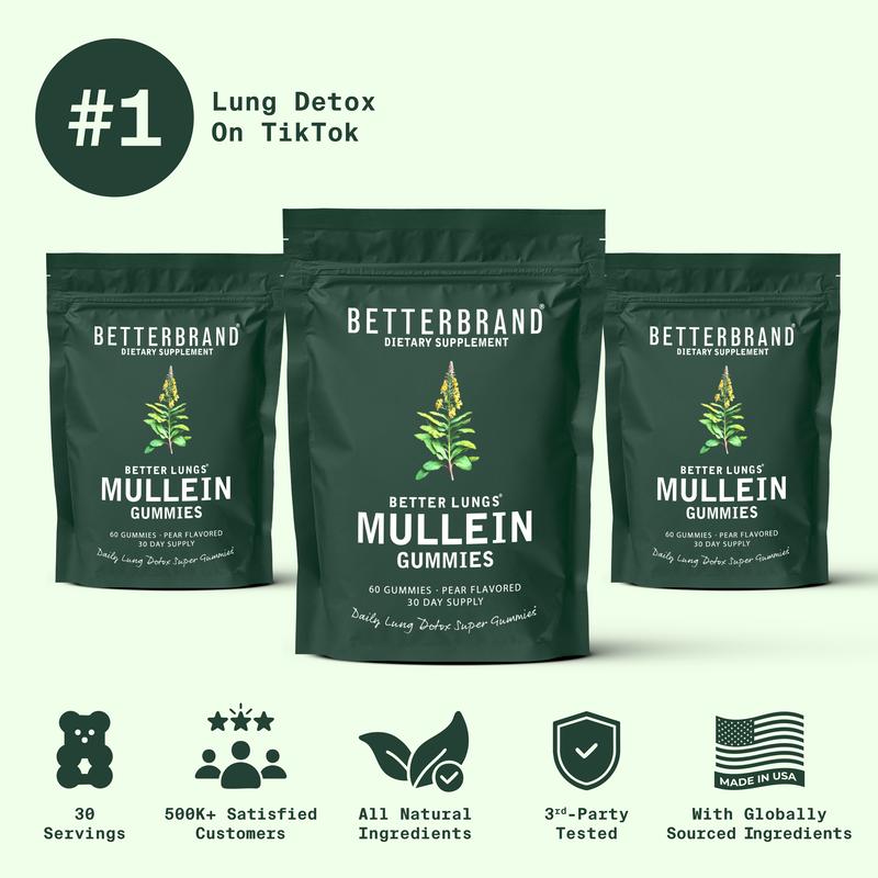 BetterLungs Lung Detox Gummies for Respiratory Health & Mucus Cleanse - 60 Pear Flavored Chewable Gummies - 30 Servings - Dietary Supplement - Vitamin, TreatBrand: Betterbrand
Ingredient Feature: Gluten Free
Dietary Supplement Disclaimer: Yes
Flavor: pear
Age Group: Youth
Health Benefits: Detoxing
Quantity Per Pack: 60
Pack Type: Single Item
Shelf Life: 24 Months
Product Form: Chewable
Manufacturer: CWTCH CPG
Age Warning: No
Ingredients: Mullein
Region of Origin: USAML Clinic  for Wellness