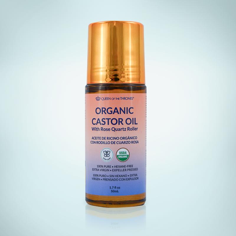 Organic Golden Castor Oil Roll-On with Rose Quartz 1.7ozML Clinic  for Wellness