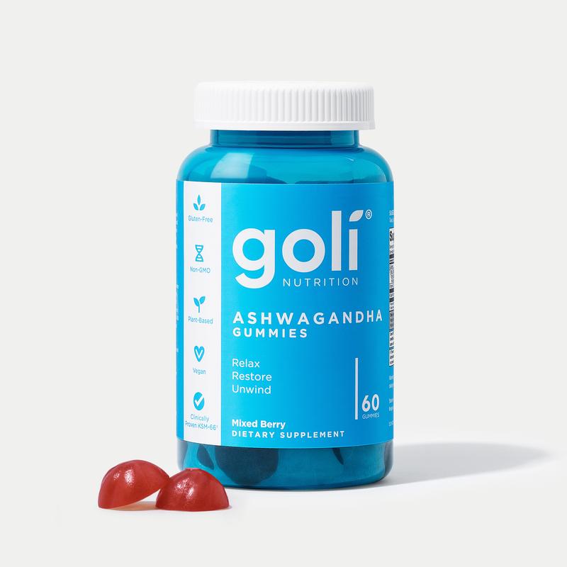 Goli Ashwagandha & Vitamin D Gummy - Mixed Berry, KSM-66, Vegan, Plant-Based, Non-GMO, Gluten-Free & Gelatin-FreeAmerica's#1 Ashwagandha BrandBrand: Goli 
 
 Ingredients: Goli Nutrition Ashwagandha Gummies Relax, Restore and Unwind, Mixed Berry Flavor, Vegan, Plant-Based, Non-GMO, Gluten-Free and Gelatin-Free 
 
 Region of Origin: USA 
 
 Age Warning: No 
 
 Manufacturer: Goli Nutrition IncML Clinic  for Wellness
