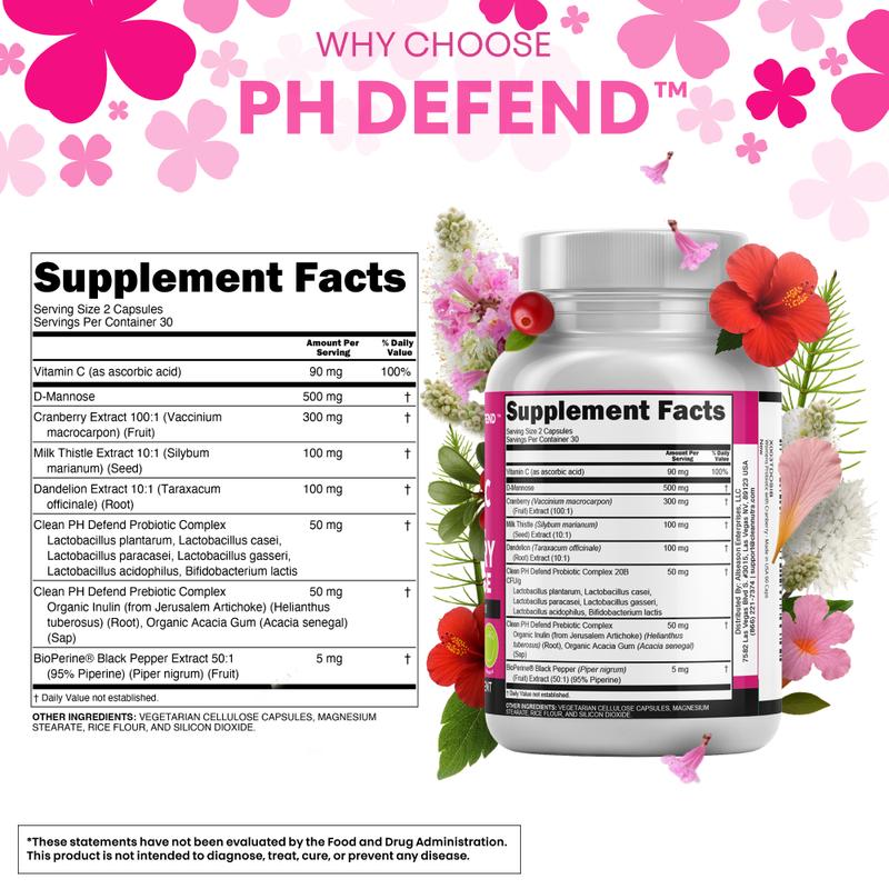 Clean Nutra PH Defend Probiotics for Women Balance with Prebiotics Cranberry Dmannose - Healthy Odor and Tract Support Made in USA Pills SupplementBrand: Clean Nutra
Ingredient Feature: Dairy Free, Soy Free, Sugar Free, Lactose Free
Dangerous Goods or Hazardous Materials: None
Dietary Supplement Disclaimer: Yes
Health Benefits: Multivitamin, Energy
Shelf Life: 24 Months
Product Form: Capsules
Manufacturer: Clean Nutraceuticals
Age Warning: Yes
Ingredients: Digestive Enzymes, Prebiotics, D-Mannose, Cranberry, Women's Probiotic
Region of Origin: USAML Clinic  for Wellness