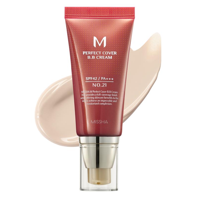 [MISSHA Official] M Perfect Cover BB Cream SPF 42 PA+++ (50ml)Brand: Missha 
 
 Contains Batteries or Cells?: None 
 
 Dangerous Goods or Hazardous Materials: None 
 
 Aerosols: No 
 
 Flammable Liquid: No 
 
 Region of Origin: South Korea 
 
 Ingredients: Water (Aqua), Cyclopentasiloxane, Ethylhexyl Methoxycinnamate, Zinc Oxide, Propylene Glycol, Titanium Dioxide, Caprylic/Capric Triglyceride, PEG-10 Dimethicone, Glycerin, Cetyl PEG/PPG-10/1 Dimethicone, Arbutin, Mineral Oil, Polyethylene, Talc, Phenyl Trimethicone, Beeswax (Wax Alba, Iron Oxides (CI) 77492),Sodium Chloride, Iron Oxides (CI) 77491), Iron Oxides (CI) 77499), Methylparaben, Dimethicone, Propylparaben, Pink Canine fruit Oil, Squalane, Macadamia ternifolia seed Oil, Simmondsia Chinensis (Jojoba) seed Oil, Cyclotetrasiloxane, Disodium EDTA, Adenosine, Algae Extract, Rosemary Officinalis (Rosemary) leaf Extract, Chamomile Recutita (Matricaria) flower Extract, Ceramide NP, Butylene Glycol, Beech Sylvatica bud Extract, Hydrolyzed collagen, Caprylyl Glycol, Benzyl Alcohol, 1,2-Hexanediol, Caprylhydroxamic Acid, Tocopherol, Benzoylic Acid, Sodium  Hyaluronate, Phenoxyethanol, Tropolone, Fragrance (Perfume), Butylphenyl Methylpropional, Benzyl Salicylate, Hydroxycitronellal, Alpha-Isomethyl Ionone, Hexyl Cinnamal, Linalool, Citronellol, Limonene 
 
 Manufacturer: Able C&C Co 
 
 Volume: 50mlML Clinic  for Wellness