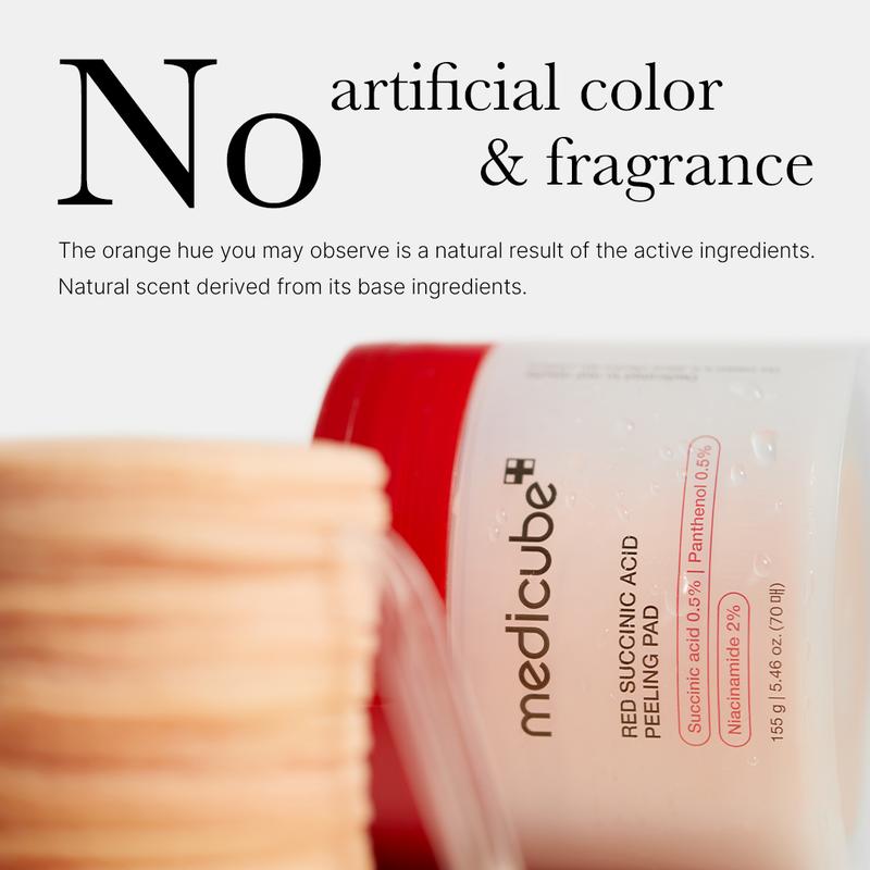 [Medicube Official] Red Succinic Acid Panthenol Pads|  Niacinamide + Salicylic Acid SkincareContains Batteries or Cells?: None 
 
 Dangerous Goods or Hazardous Materials: None 
 
 Aerosols: No 
 
 Flammable Liquid: No 
 
 Region of Origin: Korea 
 
 Benefits: Acne Care, Soothing, Dirt Removal, Hydration, Moisturizing 
 
 Shelf Life: 12 Months 
 
  Skin Type: Normal, Combination, Oily, Acne Prone, Sensitive, All Skin Types 
 
 Edition: Regular Edition 
 
 Net Weight: 181 
 
 Ingredients: Water, Butylene Glycol, Propanediol, Niacinamide, 1,2-Hexanediol, Alcohol, Panthenol, Succinic Acid, Glycerin, Polyglyceryl-10  Laurate, Polyglycerin-3, Thromethamine, Allantoin, Salicylic Acid, Vinyl Dimethicone, Ethylhexylglycerin, Coptis Japan root Extract, Xanthan Gum, Disodium EDTA, Cyanocobalamin, Hydrogenated lecithin, peppermint Piperita (Peppermint) Oil, Citrus Aurantium Bergamia (Bergamot) fruit Oil, Rosemary Officinalis (Rosemary) leaf Oil, Protease, Juniperus Virginiana Oil, Lavender Hybrid Oil, Elettaria Cardamomum seed Extract, Foeniculum Vulgare (Fennel) seed Extract, Crocus Sativus flower Extract, Coriander Sativum (Coriander) Extract, Tocopherol 
 
 Manufacturer: ANCORSML Clinic  for Wellness