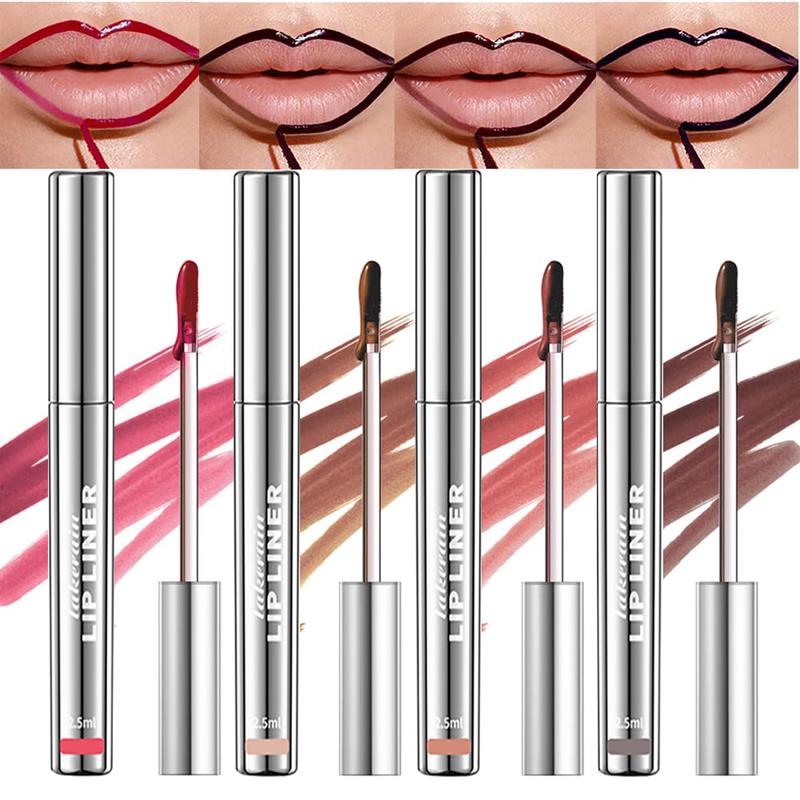 4Pcs Peel Off Lip Liner Stain Set, Waterproof Nude Matte Lip Tint, Non-Fading Peel Off Lip Color, Effortless Precision & Full Coverage, 24H Color HoldML Clinic  for Wellness